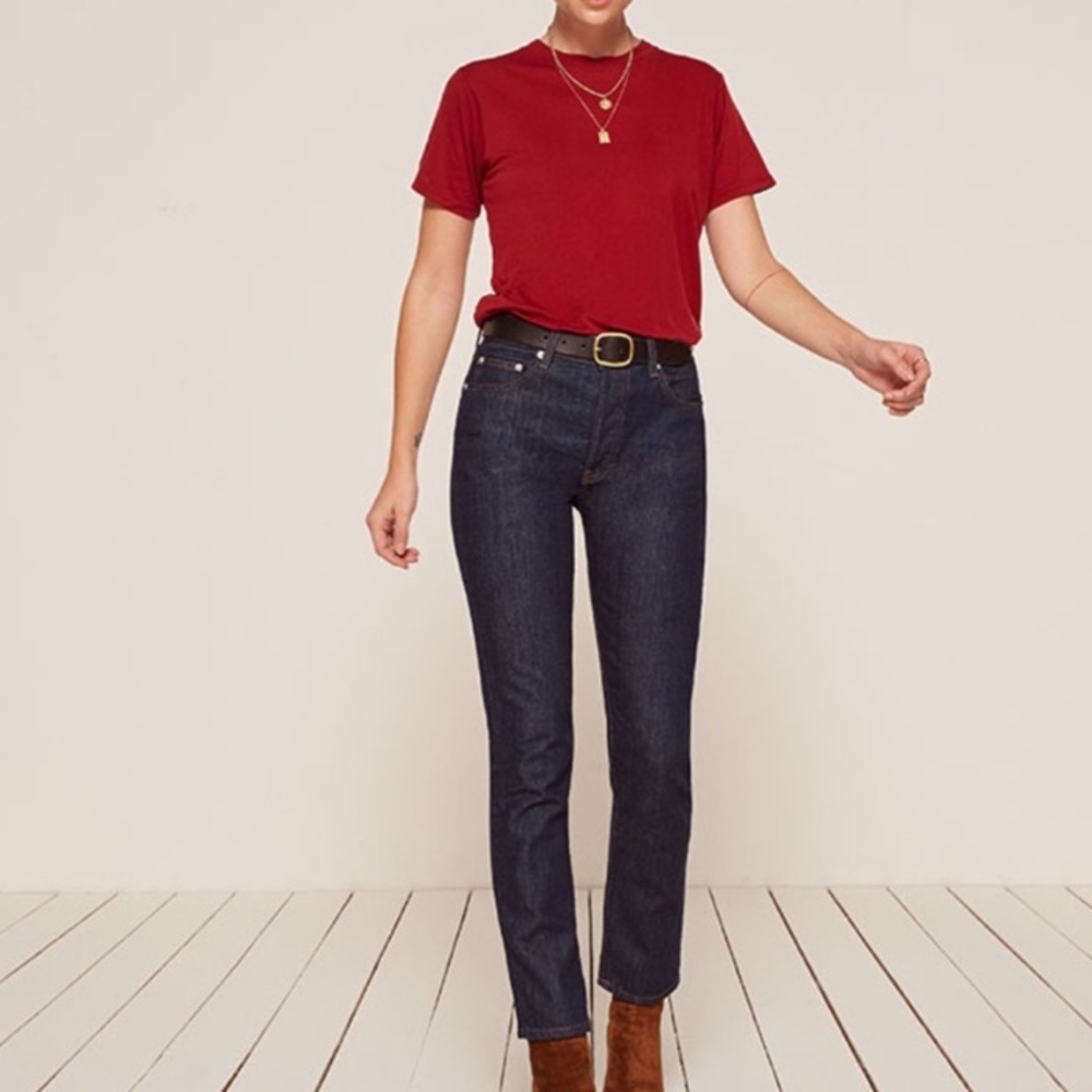 Reformation Winona Mid Rise Slim Volta Jean 23